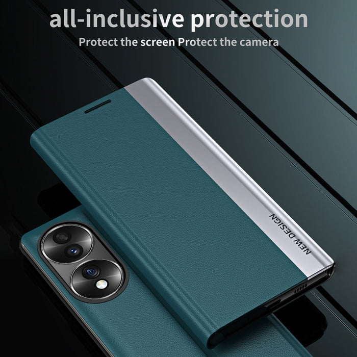 Caja de teléfono de cuero magnético galvanizado lateral, For OPPO Reno8, For Honor 70, For Xiaomi 12T / 12T Pro / Redmi K50 Ultra