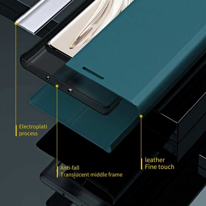 Caja de teléfono de cuero magnético galvanizado lateral, For OPPO Reno8, For Honor 70, For Xiaomi 12T / 12T Pro / Redmi K50 Ultra