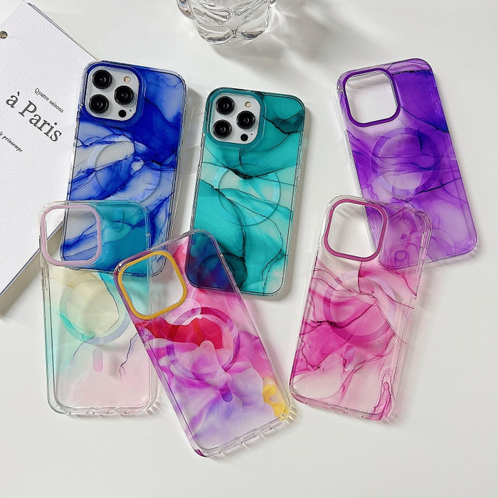 Estuche para teléfono Magsafe laminado de doble cara de mármol, For iPhone 14 Plus, For iPhone 14 Pro, For iPhone 14 Pro Max