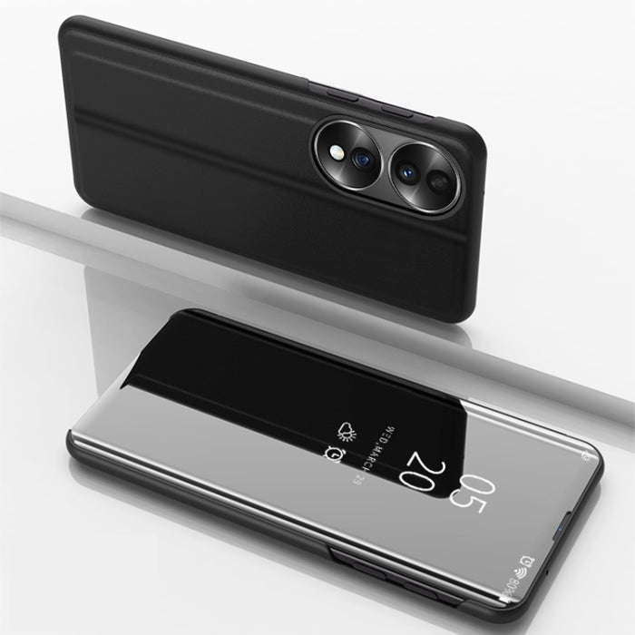 Estuche para teléfono de cuero con tapa horizontal con espejo plateado y soporte, For Honor 70, For Xiaomi Redmi A1, For Xiaomi 12T / 12T Pro / Redmi K50 Ultra
