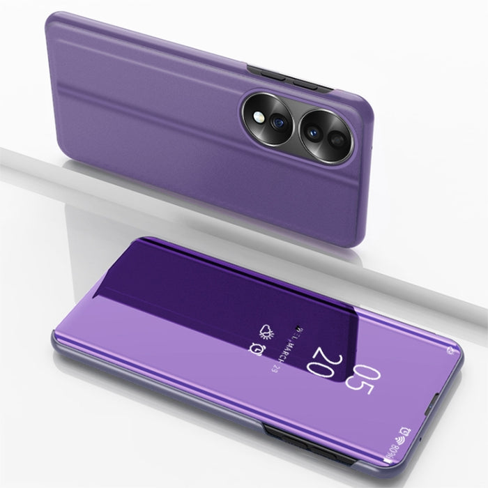 Estuche para teléfono de cuero con tapa horizontal con espejo plateado y soporte, For Honor 70, For Xiaomi Redmi A1, For Xiaomi 12T / 12T Pro / Redmi K50 Ultra