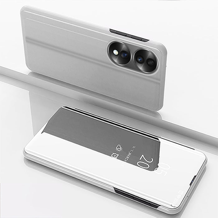 Estuche para teléfono de cuero con tapa horizontal con espejo plateado y soporte, For Honor 70, For Xiaomi Redmi A1, For Xiaomi 12T / 12T Pro / Redmi K50 Ultra
