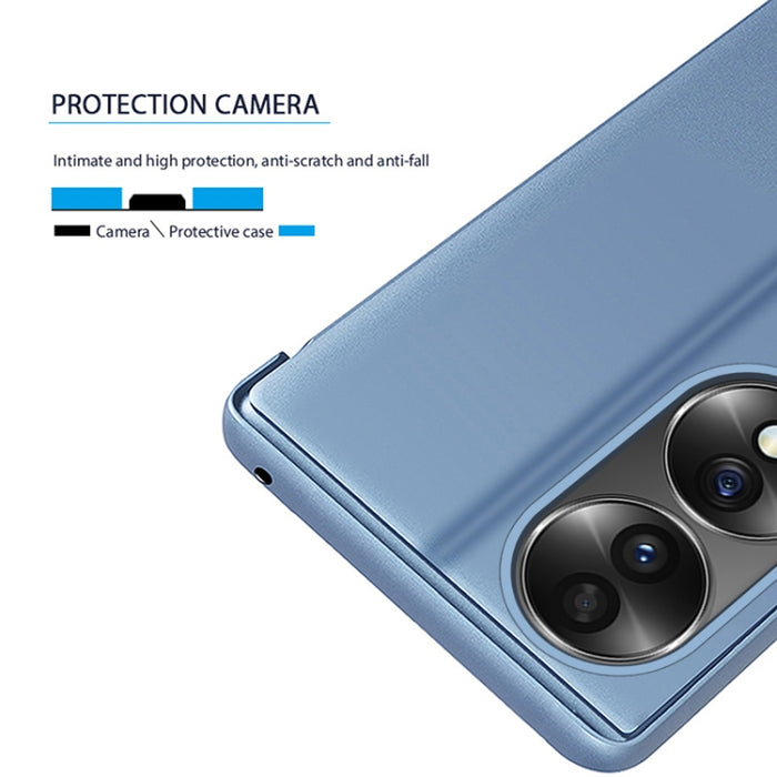 Estuche para teléfono de cuero con tapa horizontal con espejo plateado y soporte, For Honor 70, For Xiaomi Redmi A1, For Xiaomi 12T / 12T Pro / Redmi K50 Ultra