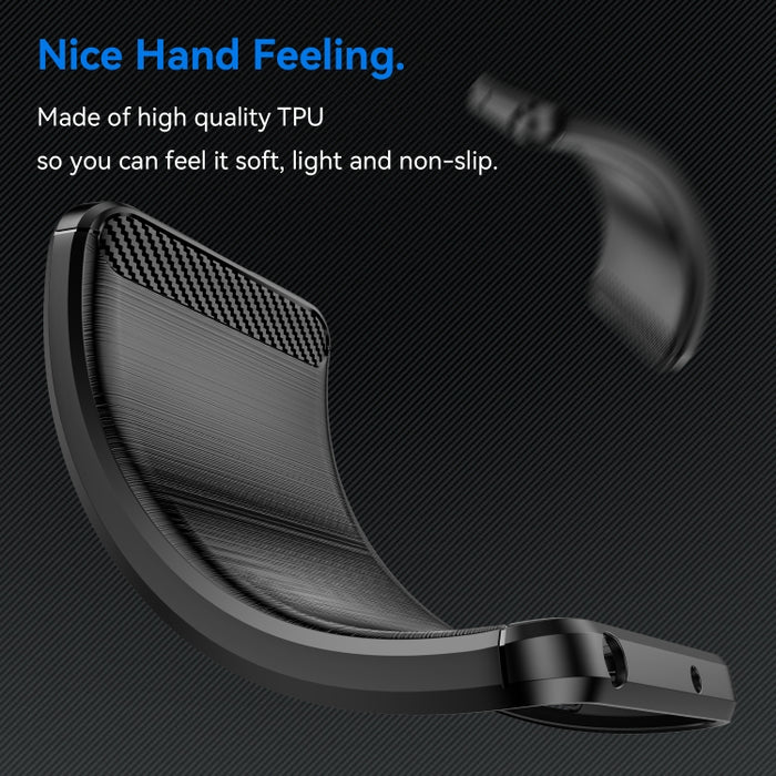 Estuche de TPU de fibra de carbono con textura cepillada, For Xiaomi Redmi Note 12 Pro 5G China