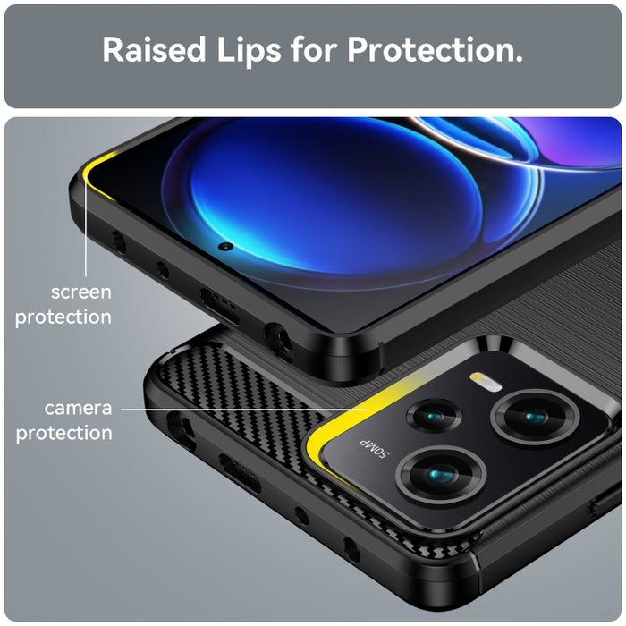 Estuche de TPU de fibra de carbono con textura cepillada, For Xiaomi Redmi Note 12 Pro 5G China