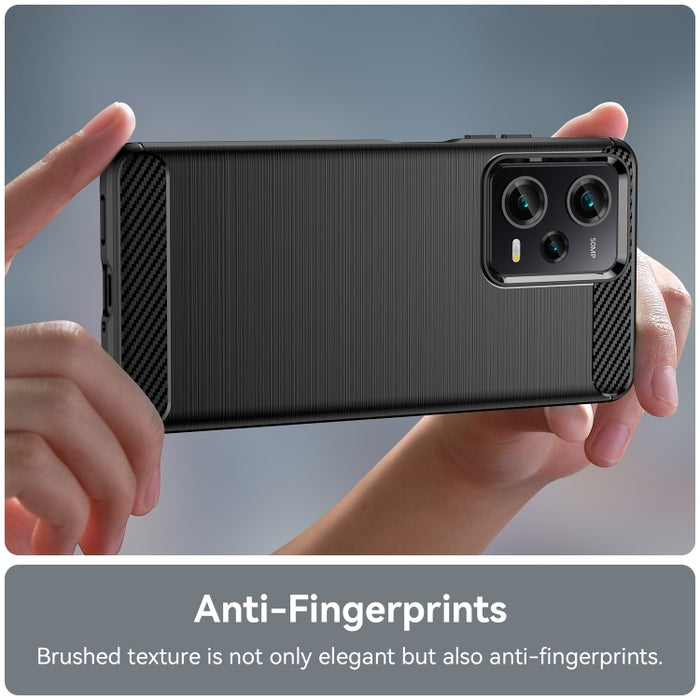Estuche de TPU de fibra de carbono con textura cepillada, For Xiaomi Redmi Note 12 Pro 5G China