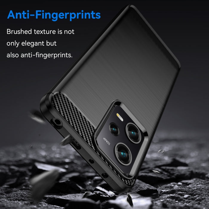 Estuche de TPU de fibra de carbono con textura cepillada, For Xiaomi Redmi Note 12 Pro 5G China