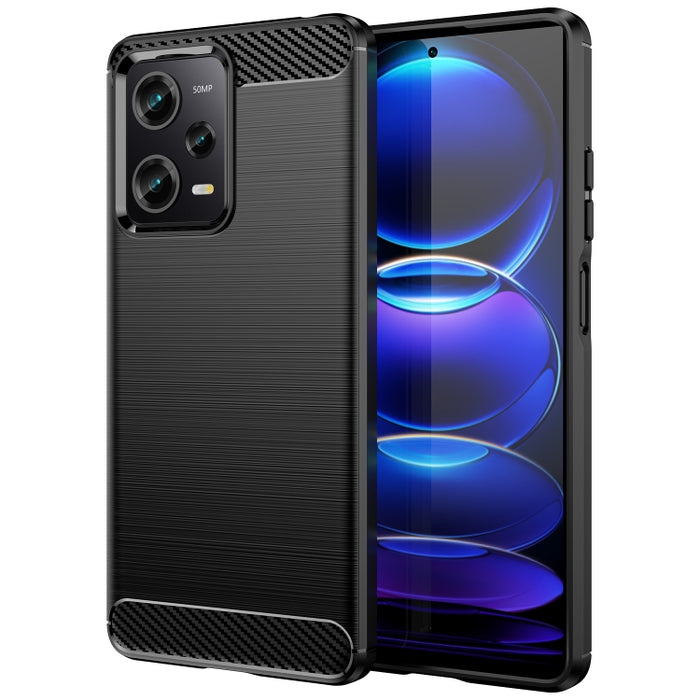Estuche de TPU de fibra de carbono con textura cepillada, For Xiaomi Redmi Note 12 Pro 5G China