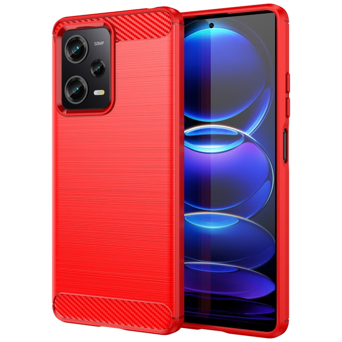Estuche de TPU de fibra de carbono con textura cepillada, For Xiaomi Redmi Note 12 Pro 5G China