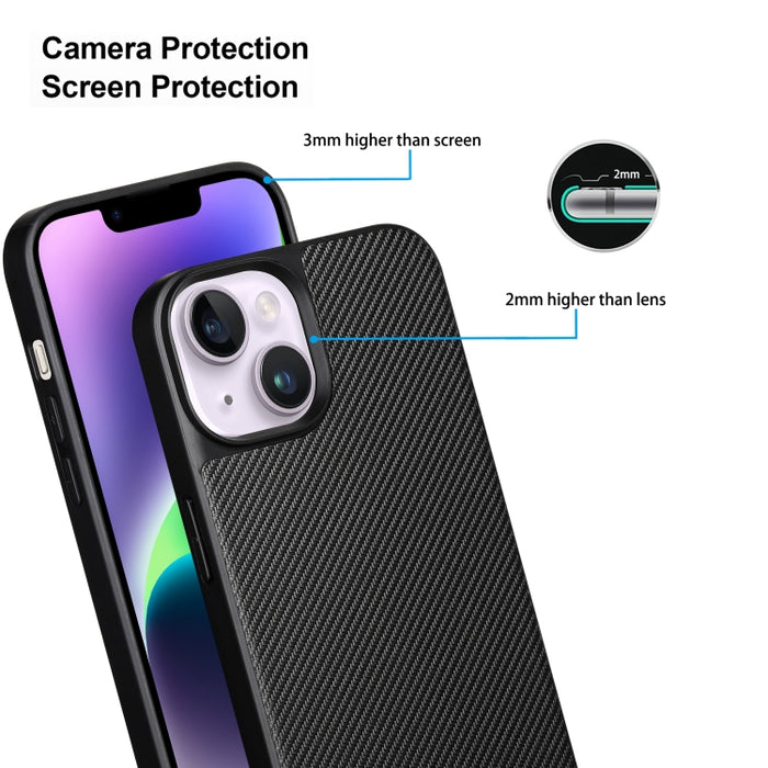 Funda para teléfono con textura de fibra de carbono Kevlar serie ViLi TC