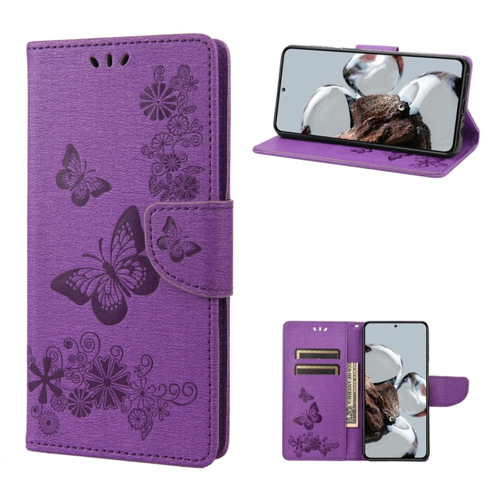 Estuche para teléfono de cuero con tapa horizontal en relieve de mariposa, For Samsung Galaxy A14 5G, For Xiaomi 12T / 12T Pro / Redmi K50 Ultra, For Google Pixel 7 5G, For Google Pixel 7 Pro 5G