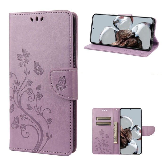 Estuche para teléfono con tapa de cuero con estampado de flores de mariposa, For Samsung Galaxy A14 5G, For Xiaomi 12T / 12T Pro / Redmi K50 Ultra, For Google Pixel 7 5G, For Google Pixel 7 Pro 5G