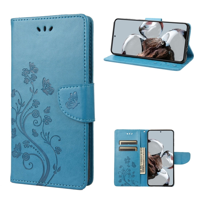 Estuche para teléfono con tapa de cuero con estampado de flores de mariposa, For Samsung Galaxy A14 5G, For Xiaomi 12T / 12T Pro / Redmi K50 Ultra, For Google Pixel 7 5G, For Google Pixel 7 Pro 5G