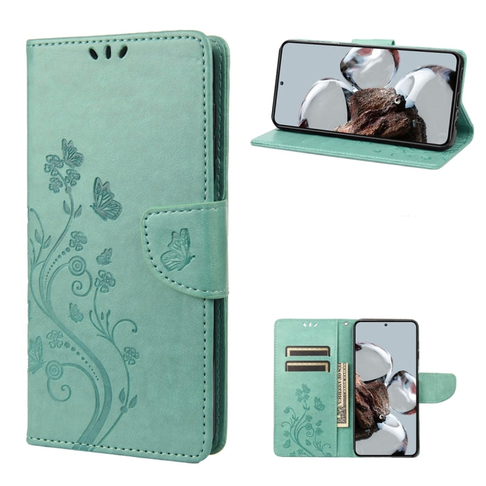 Estuche para teléfono con tapa de cuero con estampado de flores de mariposa, For Samsung Galaxy A14 5G, For Xiaomi 12T / 12T Pro / Redmi K50 Ultra, For Google Pixel 7 5G, For Google Pixel 7 Pro 5G