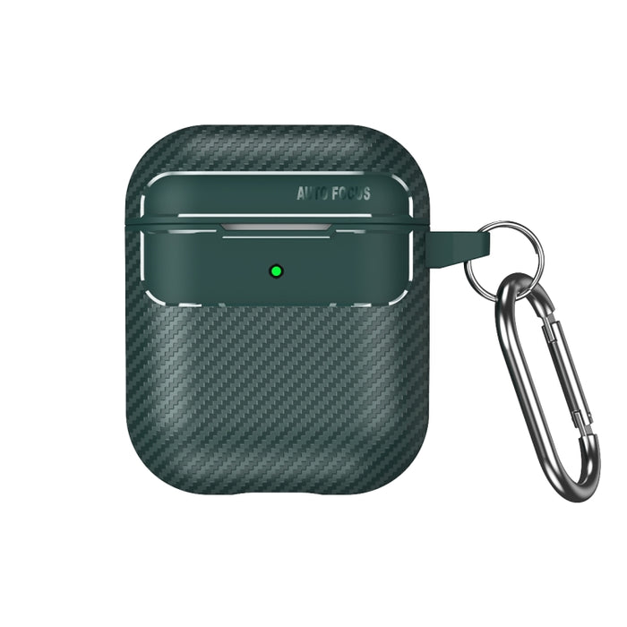 Estuche protector para auriculares anticaída con textura de fibra de carbono