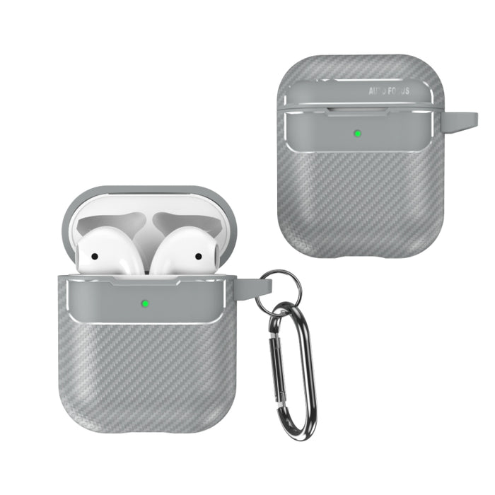 Estuche protector para auriculares anticaída con textura de fibra de carbono