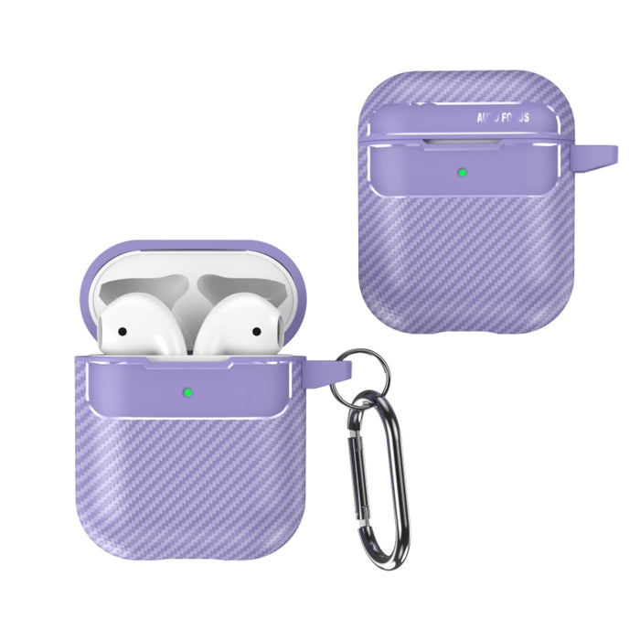 Estuche protector para auriculares anticaída con textura de fibra de carbono