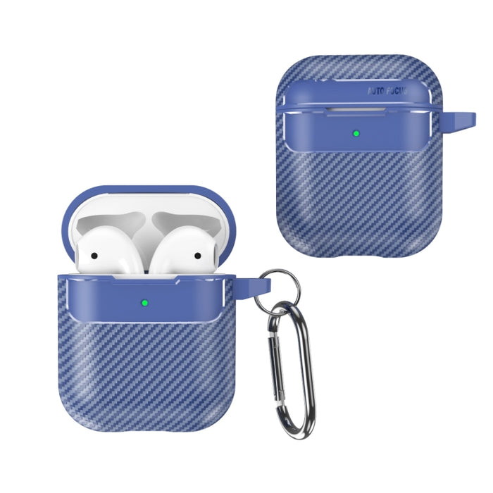 Estuche protector para auriculares anticaída con textura de fibra de carbono