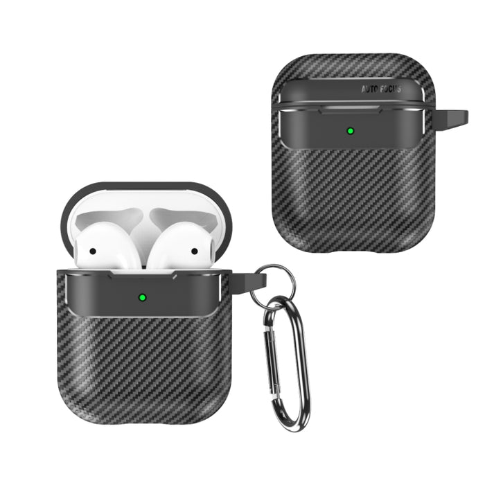 Estuche protector para auriculares anticaída con textura de fibra de carbono