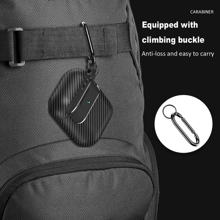 Estuche protector para auriculares anticaída con textura de fibra de carbono