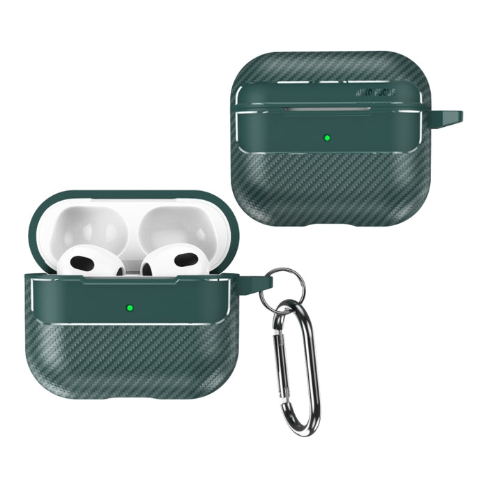 Estuche protector para auriculares anticaída con textura de fibra de carbono