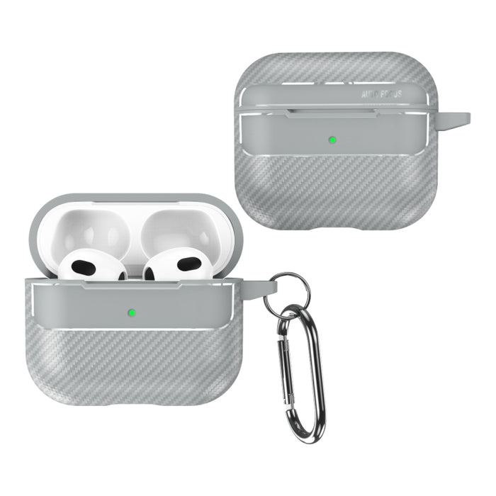 Estuche protector para auriculares anticaída con textura de fibra de carbono