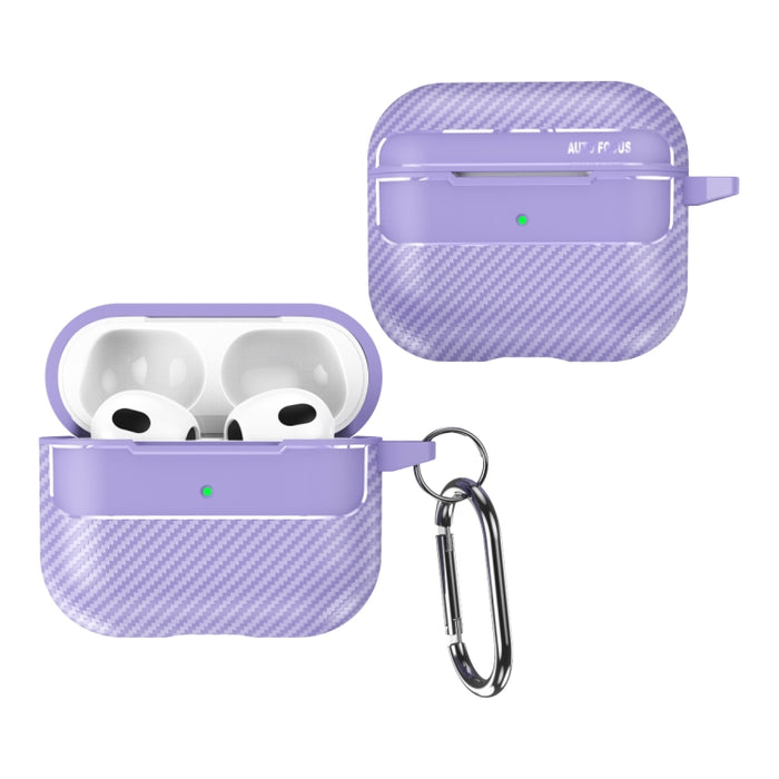 Estuche protector para auriculares anticaída con textura de fibra de carbono