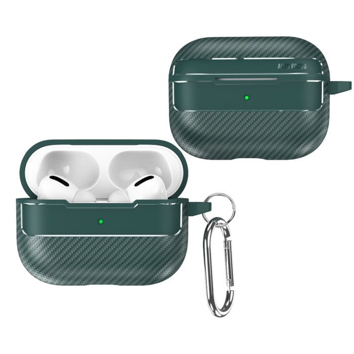 Estuche protector para auriculares anticaída con textura de fibra de carbono
