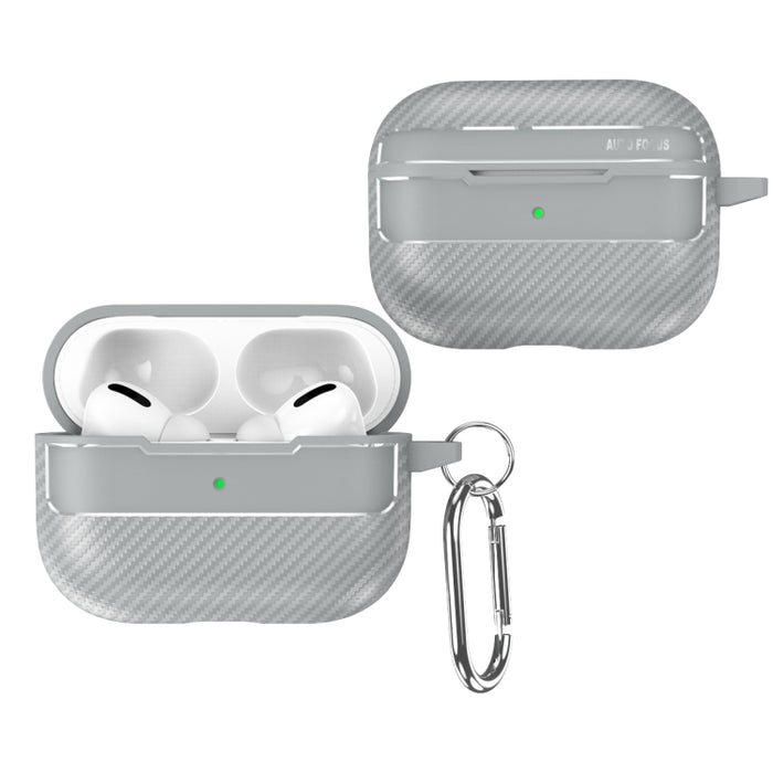 Estuche protector para auriculares anticaída con textura de fibra de carbono