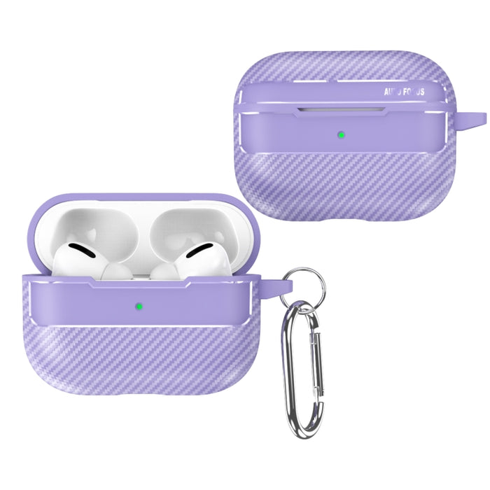 Estuche protector para auriculares anticaída con textura de fibra de carbono