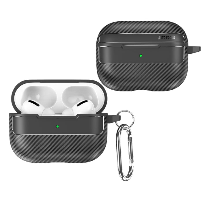 Estuche protector para auriculares anticaída con textura de fibra de carbono
