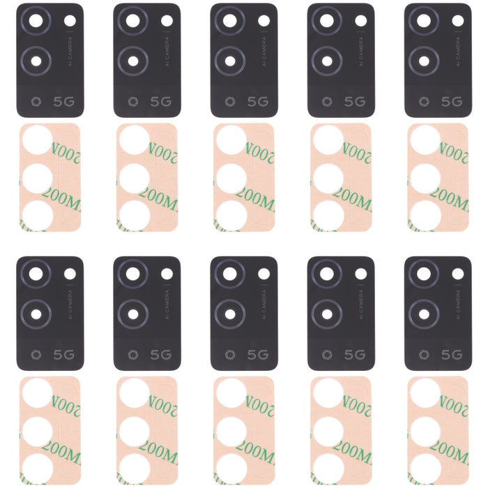 Lente de cámara trasera de 10 piezas, For Xiaomi Redmi Note 11SE, For Xiaomi Poco F4 GT, For Xiaomi Redmi K40S/Poco F4, For Xiaomi Redmi Note 11E/Redmi 10 5G/Redmi 11 Prime 5G, For Xiaomi Black Shark 4S/Black Shark 4S Pro, For OPPO Reno7 5G/Reno7 5G Ch...