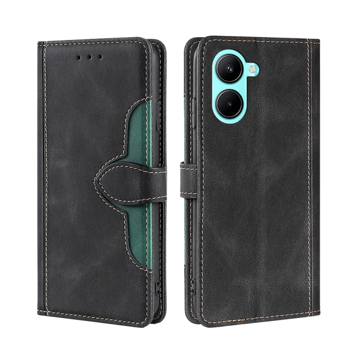 Estuche para teléfono de cuero con hebilla magnética y sensación de piel, For Motorola Moto E32 India/E22s 4G Global, For OPPO A17, For OPPO K10x 5G, For Realme C33 4G, For vivo V25 5G/V25e 5G, For vivo Y16 4G/Y02s 4G, For vivo Y55 4G                  ...