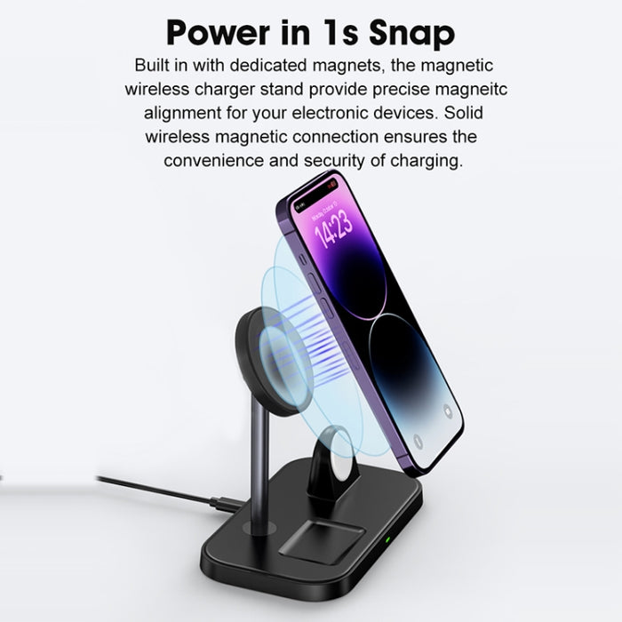 WA22 3 en 1 soporte magnético para teléfono con cargador inalámbrico