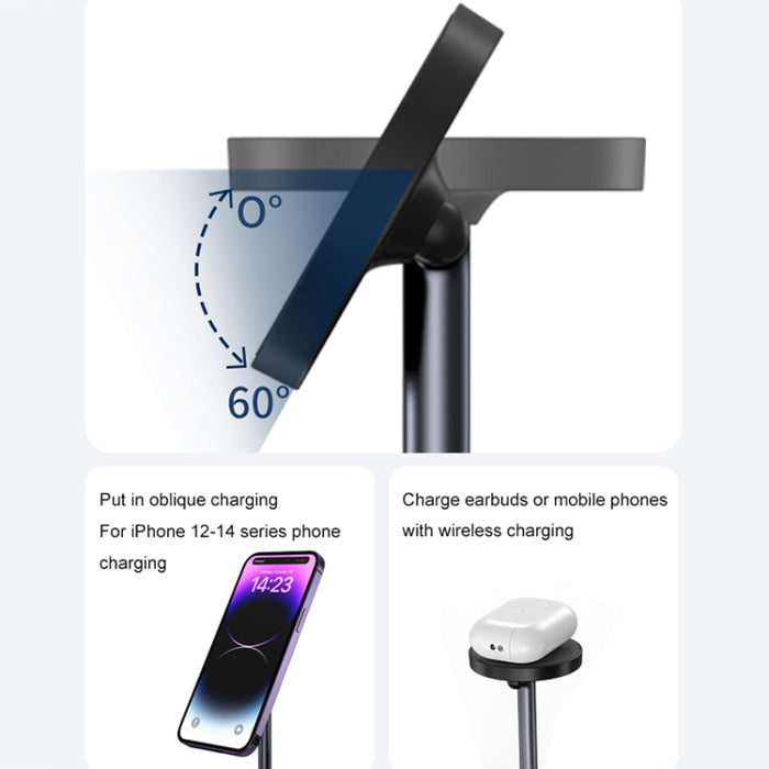 WA22 3 en 1 soporte magnético para teléfono con cargador inalámbrico