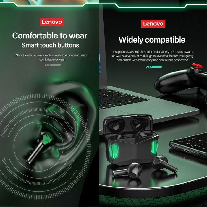 Lenovo GM5 TWS Bluetooth Inalámbrico Deportes A prueba de agua Reducción de ruido Auriculares para juegos con micrófono