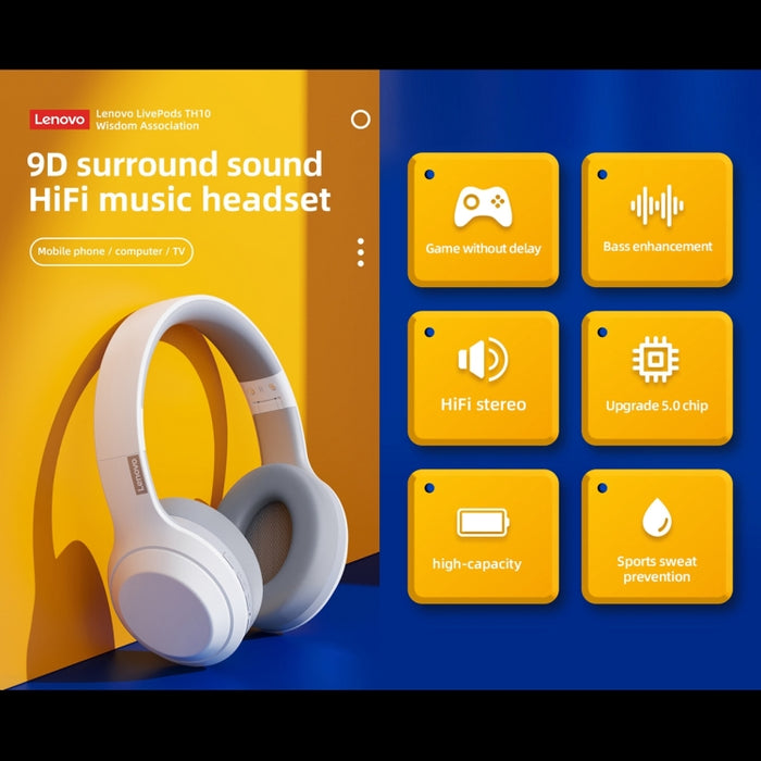 Lenovo TH10 Wireless Bluetooth Gaming Bass Music Deportes Auriculares con cancelación de ruido