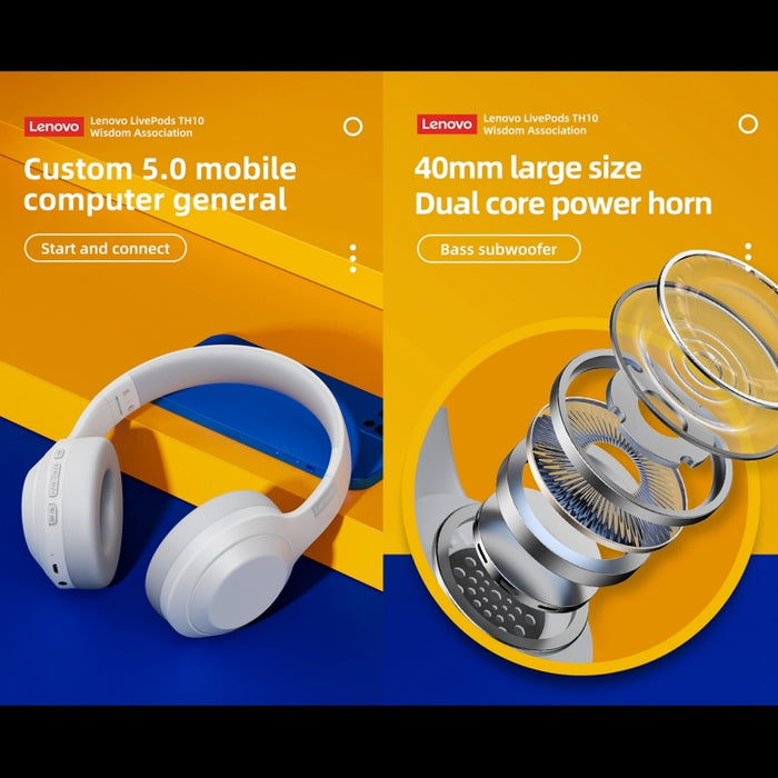 Lenovo TH10 Wireless Bluetooth Gaming Bass Music Deportes Auriculares con cancelación de ruido