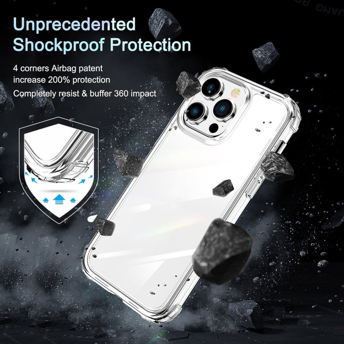 Estuche para teléfono con bolsas de aire en las cuatro esquinas transparentes de cuerpo completo 360
