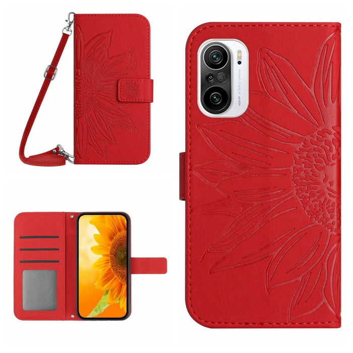 Skin Feel Sun Flower Pattern Flip Funda de cuero para teléfono con cordón, For Xiaomi Redmi A1+, For Xiaomi Redmi K30 Pro / Poco F2 Pro, For Xiaomi Redmi K40 / K40 Pro / Poco F3 / F3 Pro / 11i / 11X / 11X Pro, For Xiaomi Redmi K40 / K40 Pro /          ...
