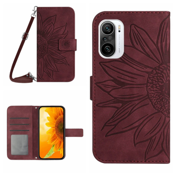 Skin Feel Sun Flower Pattern Flip Funda de cuero para teléfono con cordón, For Xiaomi Redmi A1+, For Xiaomi Redmi K30 Pro / Poco F2 Pro, For Xiaomi Redmi K40 / K40 Pro / Poco F3 / F3 Pro / 11i / 11X / 11X Pro, For Xiaomi Redmi K40 / K40 Pro /          ...