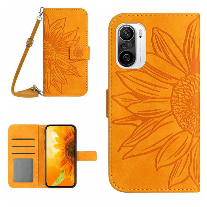 Skin Feel Sun Flower Pattern Flip Funda de cuero para teléfono con cordón, For Xiaomi Redmi A1+, For Xiaomi Redmi K30 Pro / Poco F2 Pro, For Xiaomi Redmi K40 / K40 Pro / Poco F3 / F3 Pro / 11i / 11X / 11X Pro, For Xiaomi Redmi K40 / K40 Pro /          ...