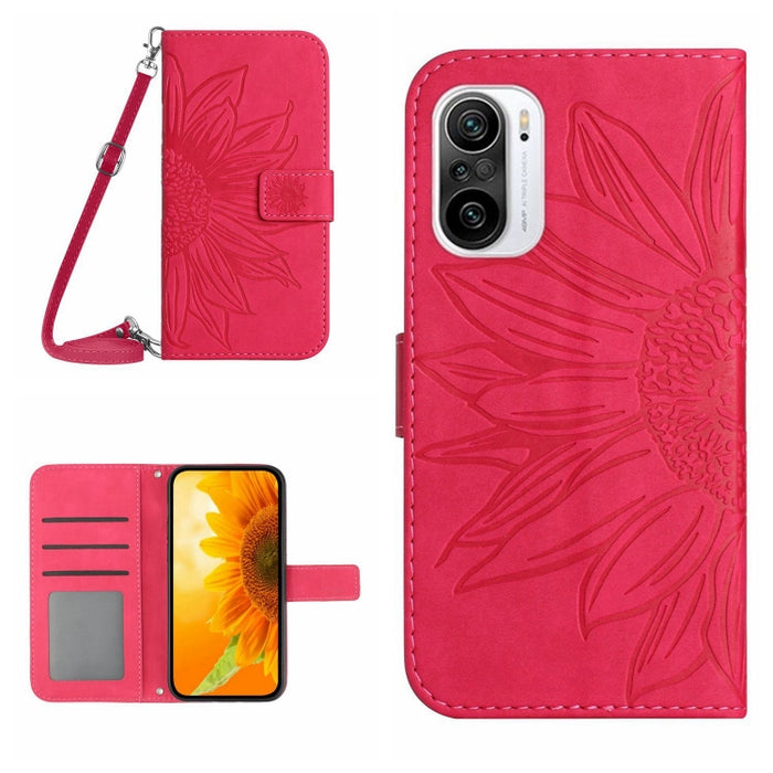 Skin Feel Sun Flower Pattern Flip Funda de cuero para teléfono con cordón, For Xiaomi Redmi A1+, For Xiaomi Redmi K30 Pro / Poco F2 Pro, For Xiaomi Redmi K40 / K40 Pro / Poco F3 / F3 Pro / 11i / 11X / 11X Pro, For Xiaomi Redmi K40 / K40 Pro /          ...