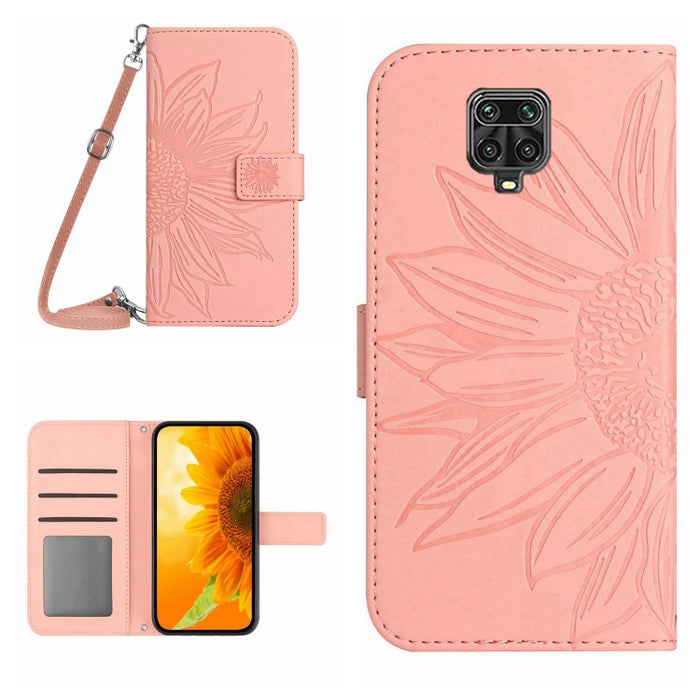 Skin Feel Sun Flower Pattern Flip Funda de cuero para teléfono con cordón, For Xiaomi Redmi Note 9 Pro 4G / Note 9 Pro Max / Note 9S / Poco M2 Pro, For Xiaomi Redmi Note 10 4G / Note 10S, For Xiaomi Redmi Note 10 5G / Note 10T 5G / Poco M3 Pro         ...