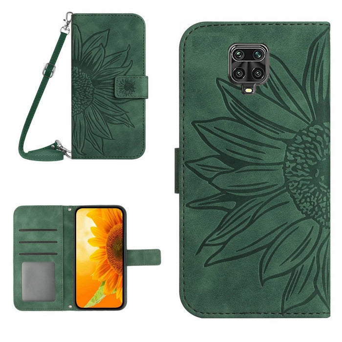 Skin Feel Sun Flower Pattern Flip Funda de cuero para teléfono con cordón, For Xiaomi Redmi Note 9 Pro 4G / Note 9 Pro Max / Note 9S / Poco M2 Pro, For Xiaomi Redmi Note 10 4G / Note 10S, For Xiaomi Redmi Note 10 5G / Note 10T 5G / Poco M3 Pro         ...