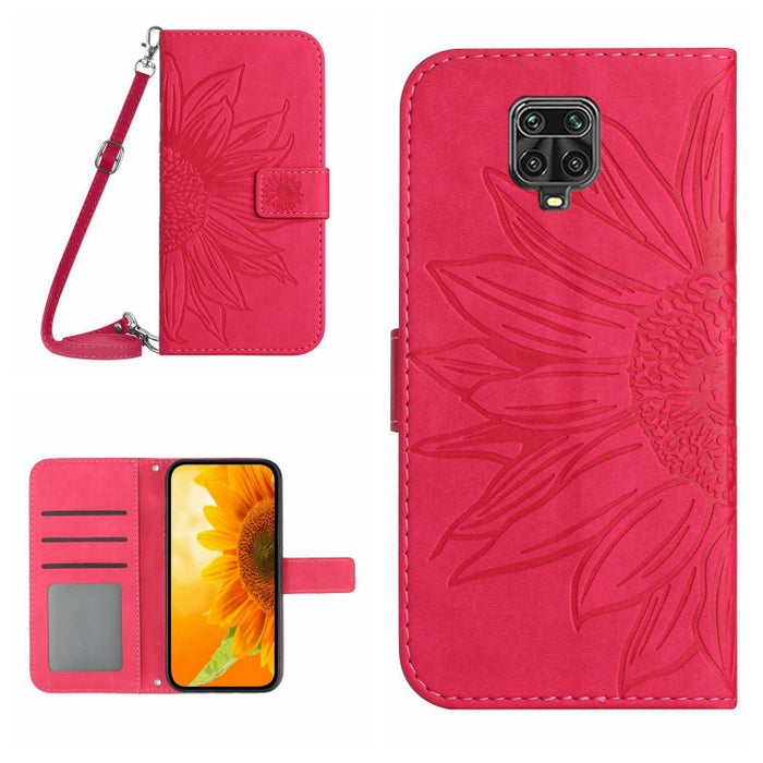 Skin Feel Sun Flower Pattern Flip Funda de cuero para teléfono con cordón, For Xiaomi Redmi Note 9 Pro 4G / Note 9 Pro Max / Note 9S / Poco M2 Pro, For Xiaomi Redmi Note 10 4G / Note 10S, For Xiaomi Redmi Note 10 5G / Note 10T 5G / Poco M3 Pro         ...