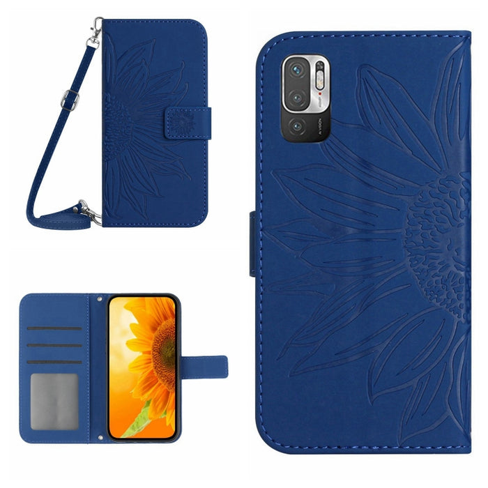 Skin Feel Sun Flower Pattern Flip Funda de cuero para teléfono con cordón, For Xiaomi Redmi Note 9 Pro 4G / Note 9 Pro Max / Note 9S / Poco M2 Pro, For Xiaomi Redmi Note 10 4G / Note 10S, For Xiaomi Redmi Note 10 5G / Note 10T 5G / Poco M3 Pro         ...