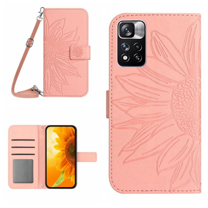 Skin Feel Sun Flower Pattern Flip Funda de cuero para teléfono con cordón, For Xiaomi Redmi Note 9 Pro 4G / Note 9 Pro Max / Note 9S / Poco M2 Pro, For Xiaomi Redmi Note 10 4G / Note 10S, For Xiaomi Redmi Note 10 5G / Note 10T 5G / Poco M3 Pro         ...