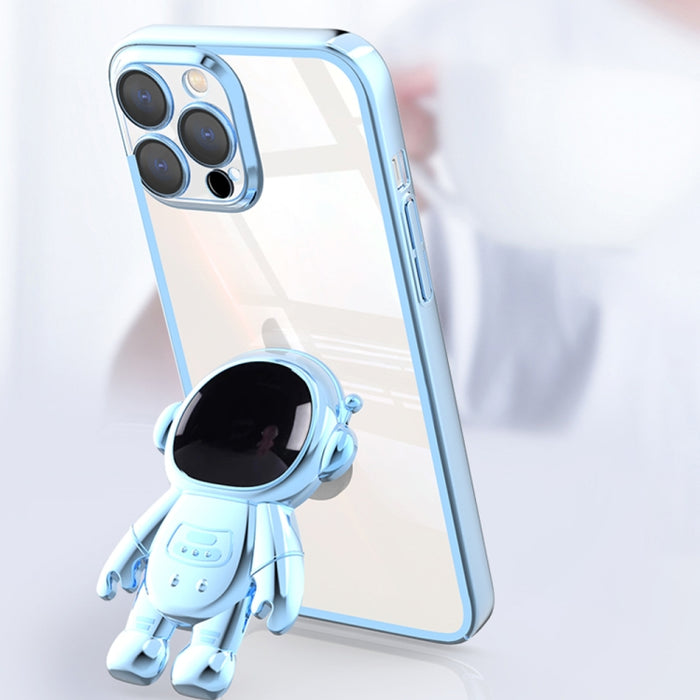 Estuche para teléfono con soporte de astronauta para PC de galvanoplastia con película de lente
