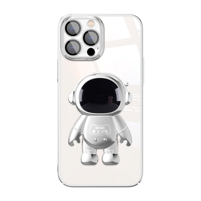 Estuche para teléfono con soporte de astronauta para PC de galvanoplastia con película de lente
